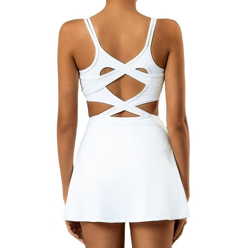 Women's Sleeveless White Tennis Dress
