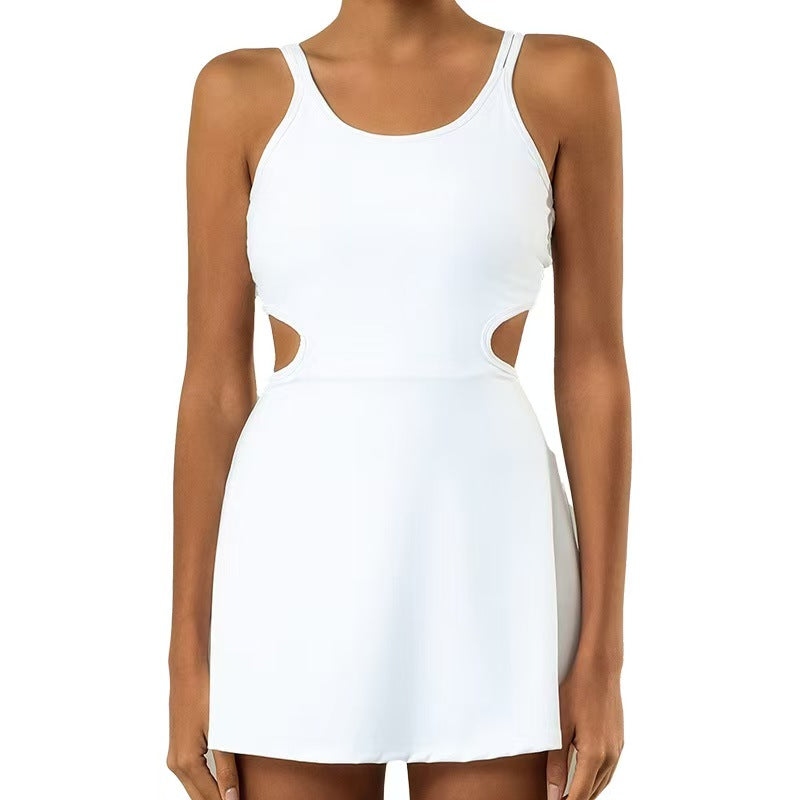 Women's Sleeveless White Tennis Dress