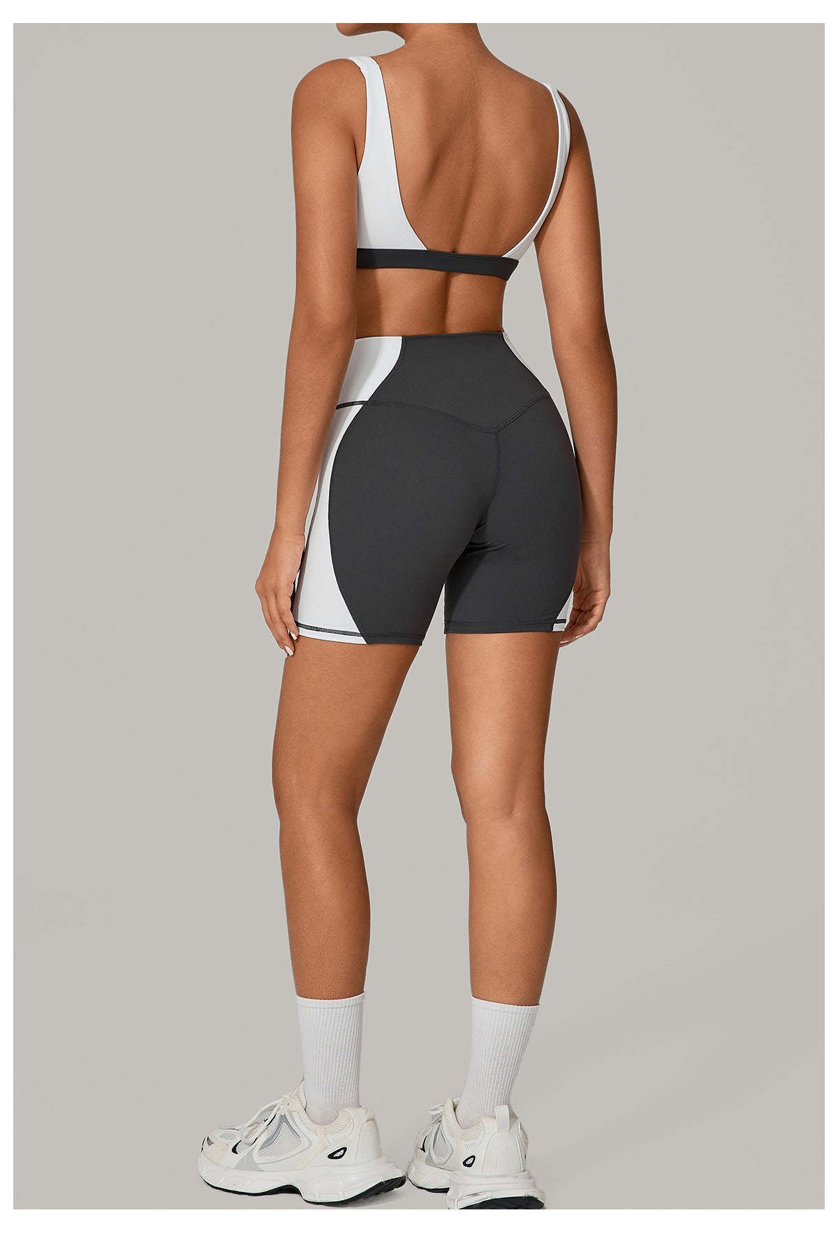 Two Tone Workout Bra and Shorts Set