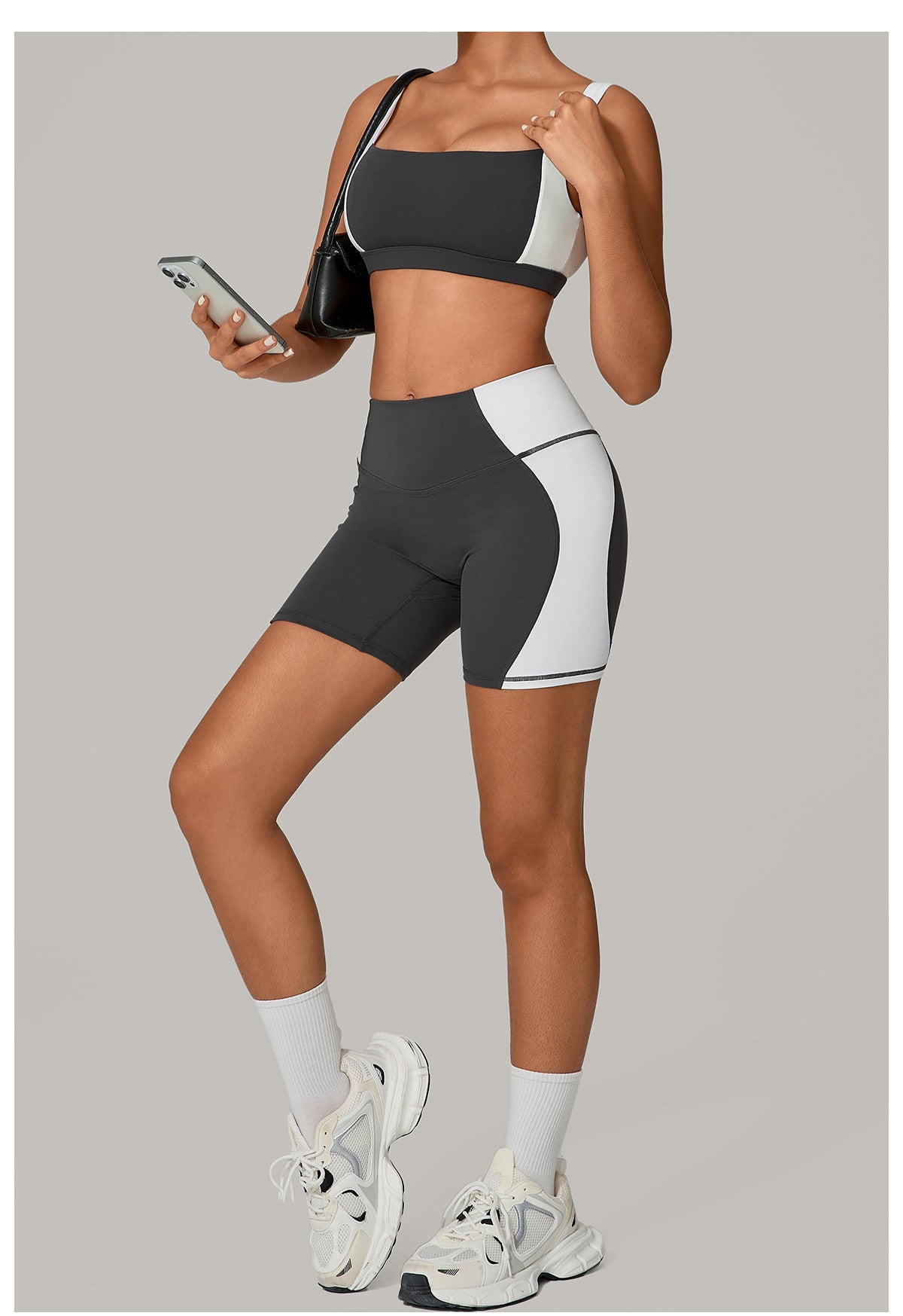 Two Tone Workout Bra and Shorts Set